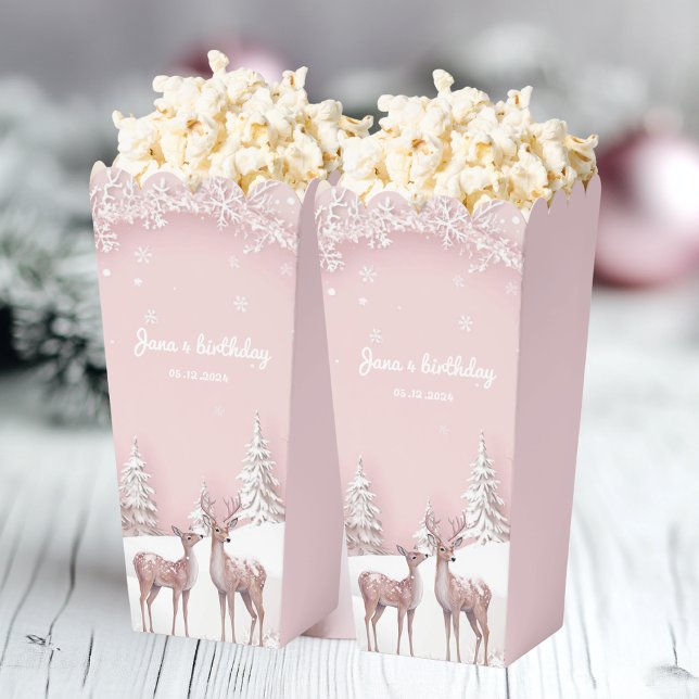 Winter Wonderland  | Pink and Deer  Favour Box (Creator Uploaded)