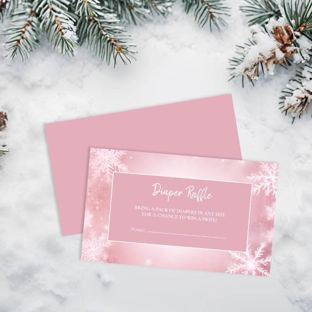Winter Wonderland Pink Diaper Raffle Enclosure Card (Creator Uploaded)