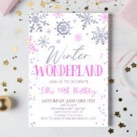 Winter Wonderland Pink Snowflake Birthday Party