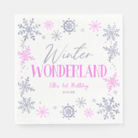 Winter Wonderland Pink Snowflake Birthday Party