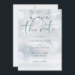 Winter Wonderland QR Code Snow Wedding Save The Date<br><div class="desc">This elegant winter wonderland save-the-date invitation can be personalised with your information in chic typography with your wedding website QR code and details on the reverse. Designed by Thisisnotme©</div>