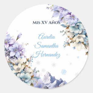 Winter Wonderland Quinceañera Classic Round Sticker