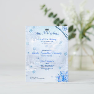 Winter Wonderland Quinceañera Invitation Postcard
