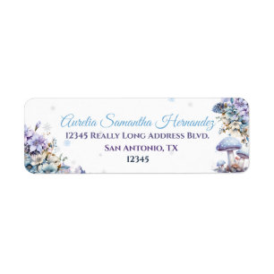 Winter Wonderland Quinceañera Return Address  Label