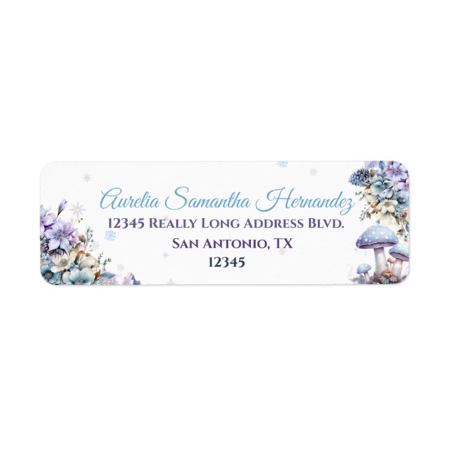 Winter Wonderland Quinceañera Return Address  Label (Front)