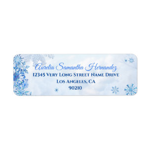 Winter Wonderland Quinceañera Return Address Label