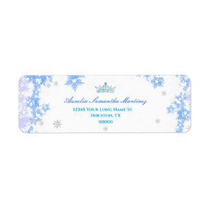 Winter Wonderland Quinceañera Return Address Label