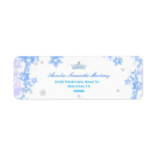 Winter Wonderland Quinceañera Return Address Label