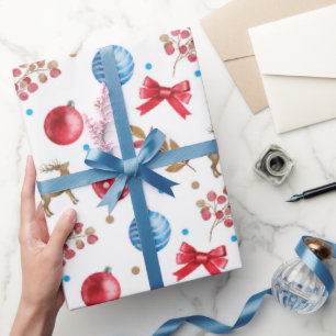 Winter Wonderland Red & Blue  Wrapping Paper