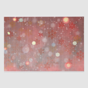 Winter Wonderland Red Snowflakes On Wood Tissue Paper