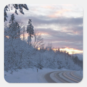 Winter Wonderland Road Square Sticker