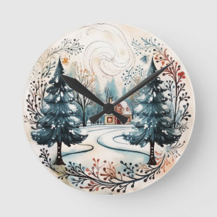 Winter Wonderland Round Clock