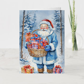 Winter Wonderland Santa Foil Greeting Card