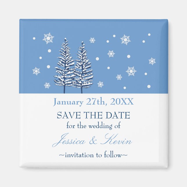 Winter Wonderland Save The Date Magnet (Front)