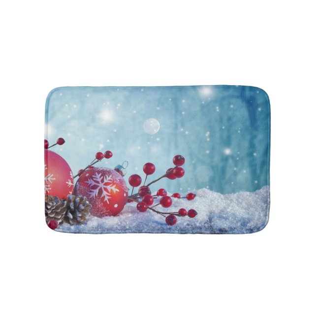 Winter Wonderland Scene Bath Mat (Front)