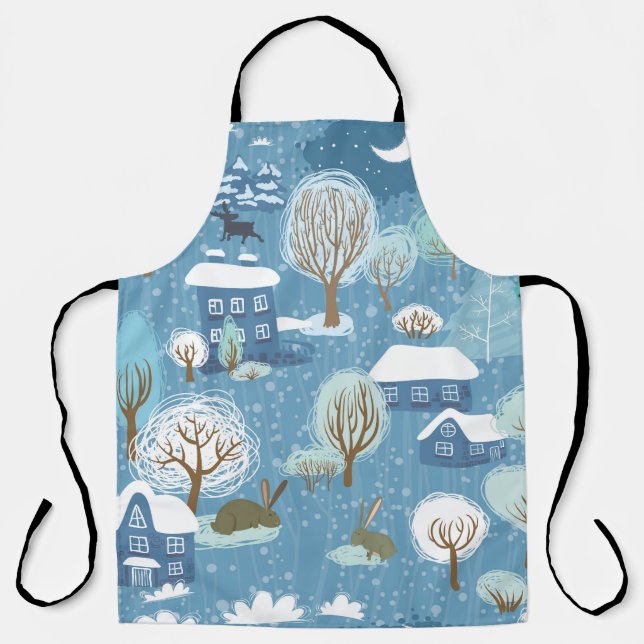 Winter Wonderland: Scenic Pattern Apron (Front)