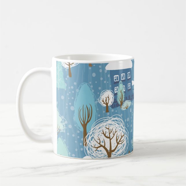 Winter Wonderland: Scenic Pattern Coffee Mug (Left)