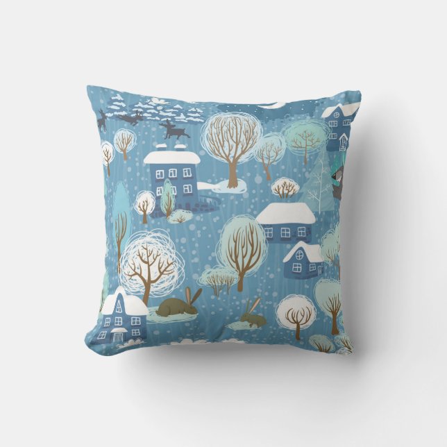 Winter Wonderland: Scenic Pattern Cushion (Front)