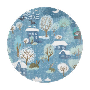Winter Wonderland: Scenic Pattern Cutting Board