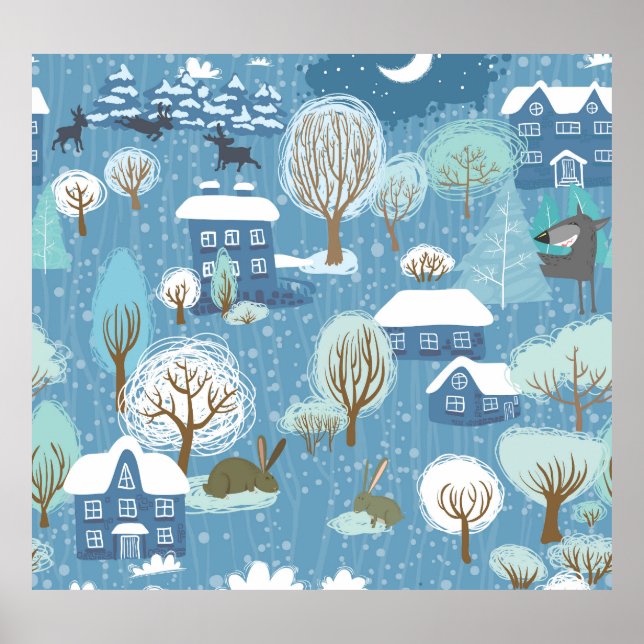 Winter Wonderland: Scenic Pattern Poster (Front)