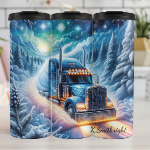 Winter Wonderland Semi Truck Journey Thermal Tumbler