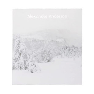 Winter wonderland serene landscape with fog notepad
