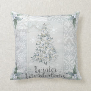 Winter Wonderland Silver  Christmas Pillow Decor