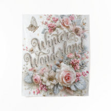 Winter Wonderland  Silver Glitter Pink Roses
