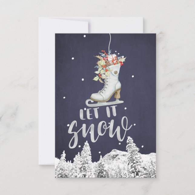 Winter Wonderland Skate | Let It Snow Typography Card (Front)