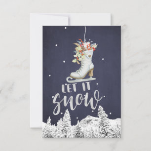 Winter Wonderland Skate   Let It Snow Typography Card