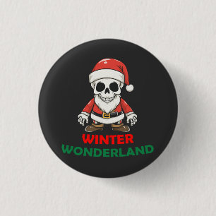 Winter wonderland Skull 3 Cm Round Badge