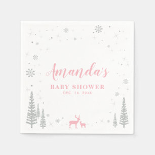 Winter Wonderland Snow Baby Shower Paper Napkin