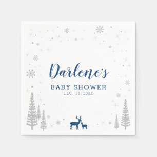Winter Wonderland Snow Baby Shower Paper Napkin