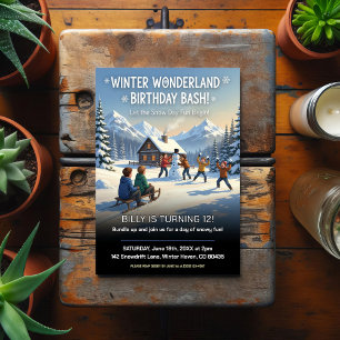 Winter Wonderland Snow Day Birthday Party Postcard