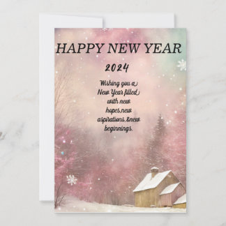  "Winter Wonderland: Snow-Kissed New Year's Card