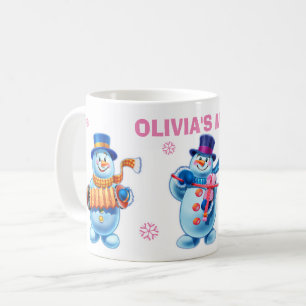 Winter Wonderland snow people mug custom name