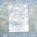 Winter Wonderland Snow Rehearsal Dinner Invitation<br><div class="desc">Elegant winter wonderland rehearsal dinner invitation featuring your names and rehearsal dinner details set in chic text and your monogram initials on the reverse. Designed by Thisisnotme©</div>