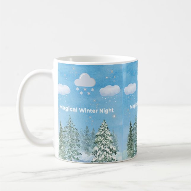 "Winter Wonderland: Snow & Stars" Coffee Mug (Left)