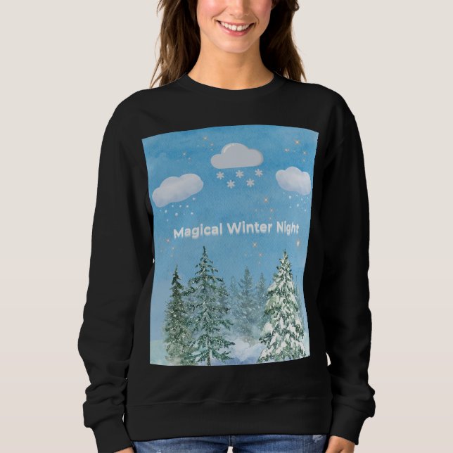 "Winter Wonderland: Snow & Stars" Sweatshirt (Front)