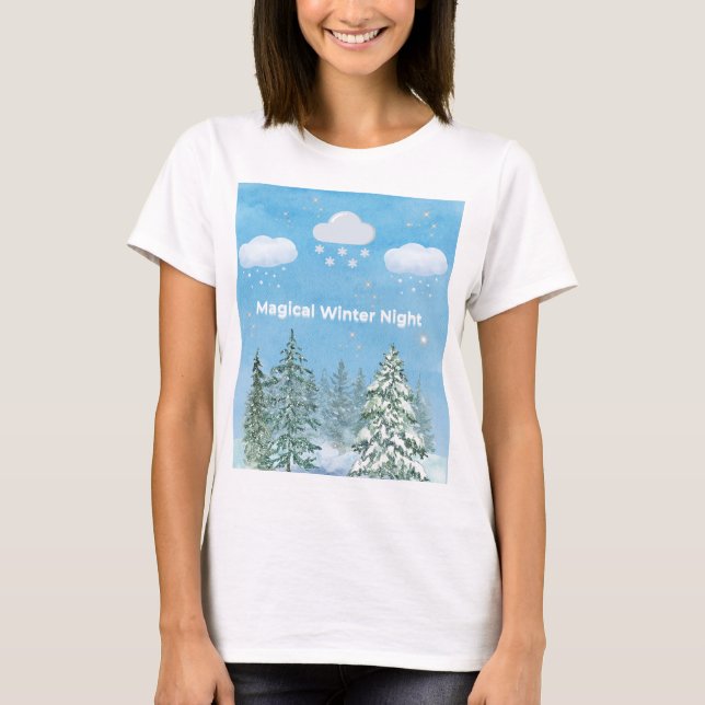 "Winter Wonderland: Snow & Stars" T-Shirt (Front)