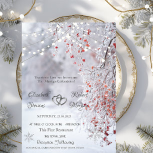 Winter Wonderland,Snow String Lights Wedding Invi Invitation