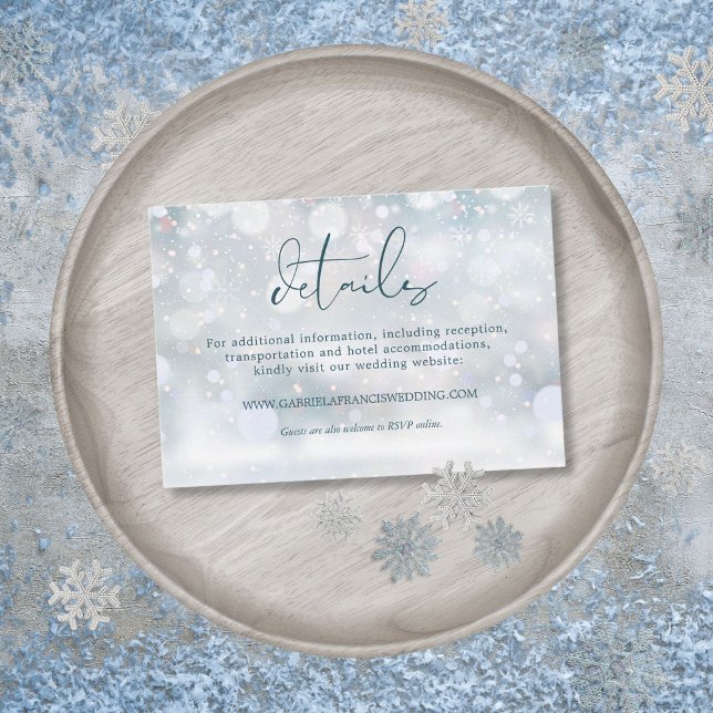 Winter Wonderland Snow Wedding Details Enclosure Card (Winter Wonderland Snow Wedding Details Enclosure Card)