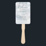 Winter Wonderland Snow Wedding Program Hand Fan<br><div class="desc">An elegant winter wonderland snow wedding program featuring chic modern typography,  this stylish wedding program can be personalised with your special wedding day information. Designed by Thisisnotme©</div>