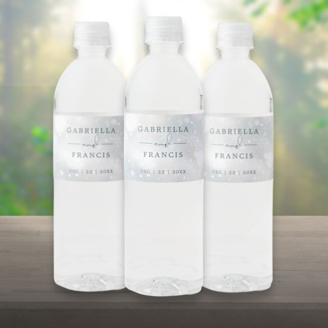 Winter Wonderland Snow Wedding Water Bottle Label (Winter Wonderland Snow Wedding Water Bottle Label)