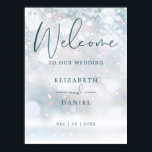 Winter Wonderland Snow Wedding Welcome Sign<br><div class="desc">This elegant winter wonderland snow wedding welcome sign can be personalised with your information in chic typography. Designed by Thisisnotme©</div>