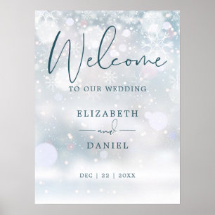 Winter Wonderland Snow Wedding Welcome Sign