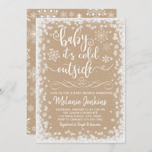 Winter Wonderland Snowflake Baby Shower Invitation