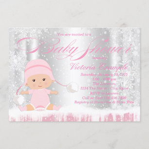 Winter Wonderland Snowflake Baby Shower Invitation