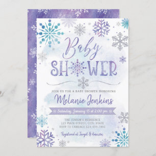 Winter Wonderland Snowflake Baby Shower Invitation