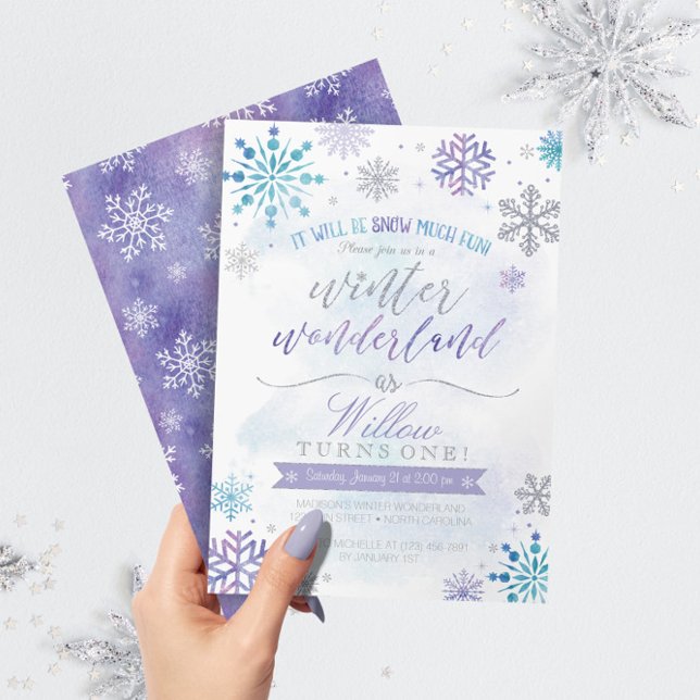 Winter Wonderland Snowflake Birthday Invitation (Creator Uploaded)